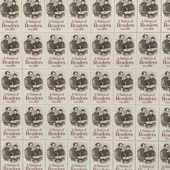 A Nation of Readers Stamp Full Sheet 20 Cent Scott #2016 Unhinged Abe Lincoln 84 - Picture 7 of 11